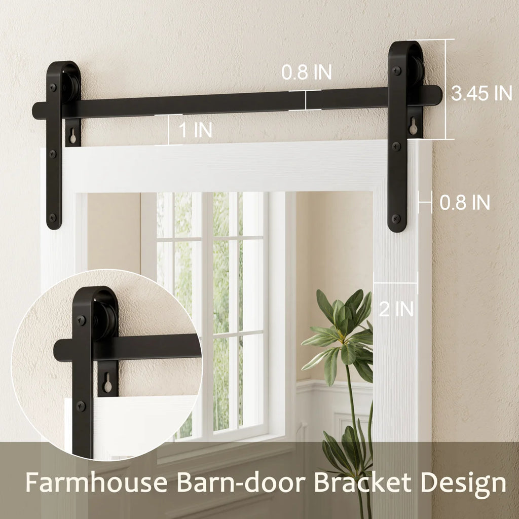 Amara Rustic Farmhouse Solid Wood Framed Tempered Glass Wall Mirror